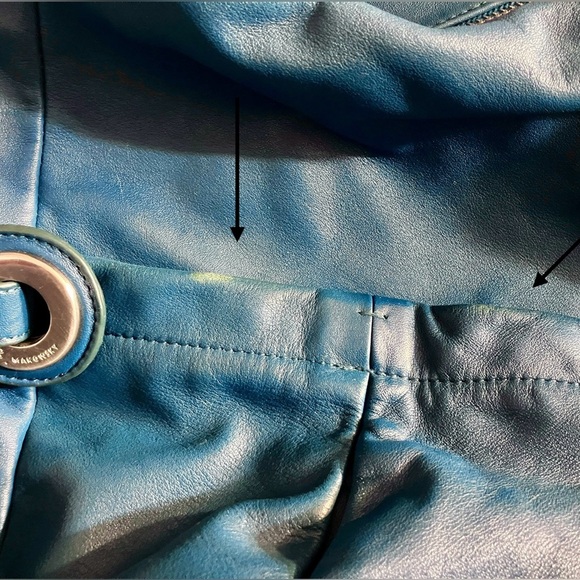 B Makowsky, turquoise leather satchel shoulder bag - Picture 8 of 8